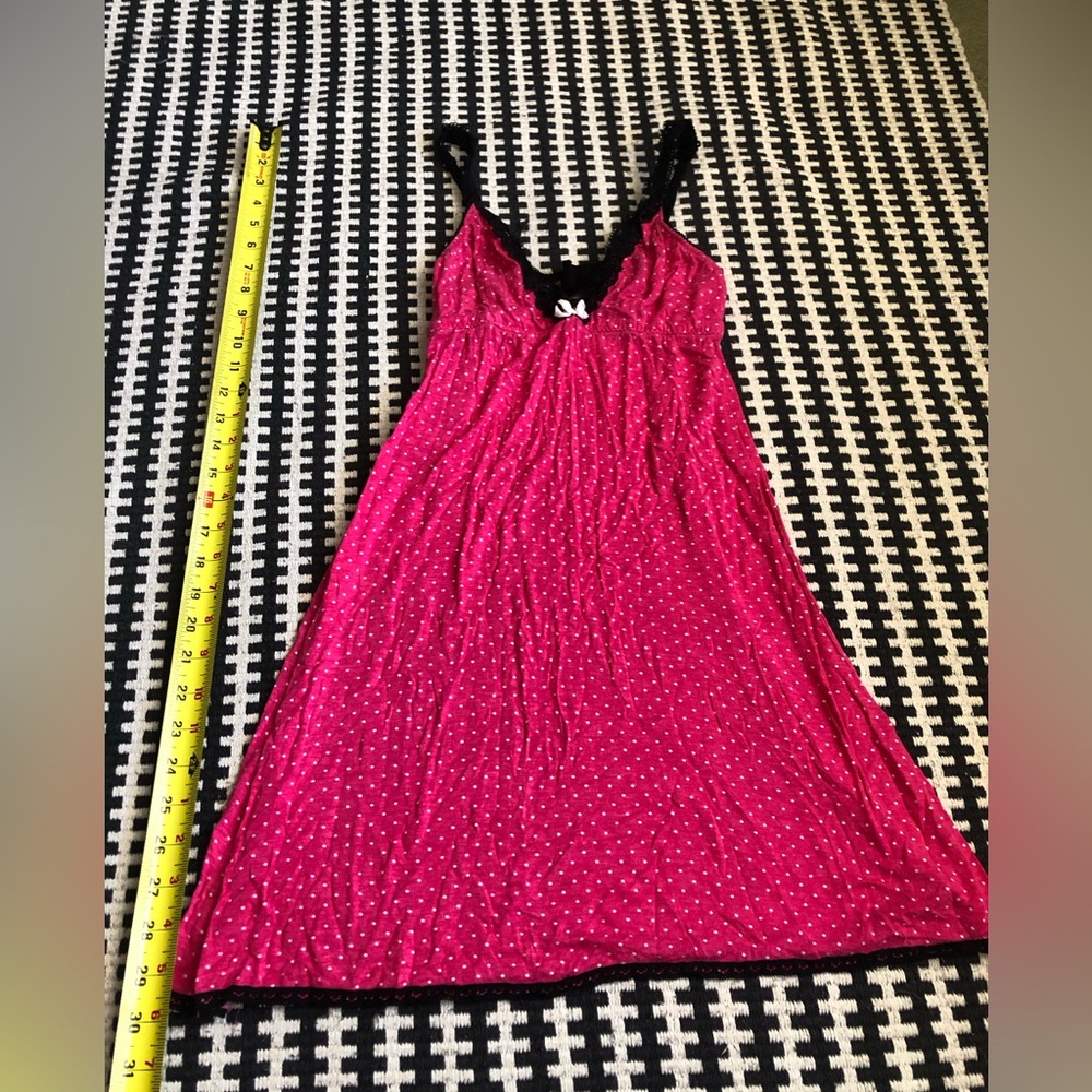 Pink and white polka dot nightie